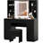 Kimrey Vanity Desk with Llight Sliding Mirror and 7 Drawers,  Makeup Vanity Table Set for Bedroom-435942612