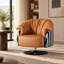 Fauteuil d'appoint à dossier rabattable en similicuir