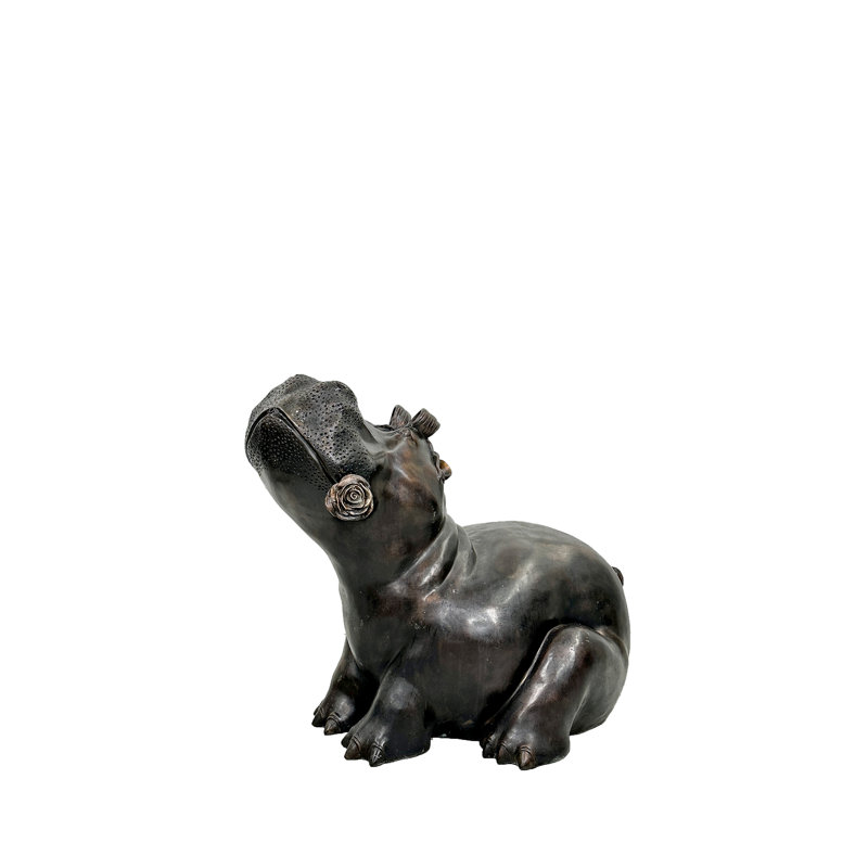 Sculpture bronze hippopotame