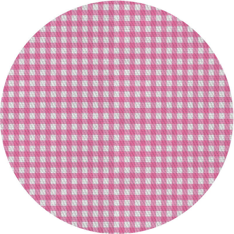 Tapis rose/zone grise à motifs Snedeker, Rond 5 pi