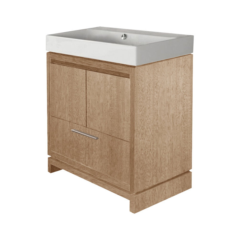 Aquasei 31'' W Single Bathroom Vanity Base, Weathered Oak