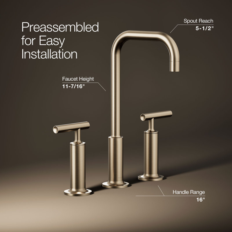 Purist Widespread Bathroom Faucet, Vibrant Brushed Bronze