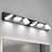  39'' 6-Light Black Metal Modern Integrated LED Bathroom Vanity Light, Acrylic Wall Sconce Over Mirror-530908704