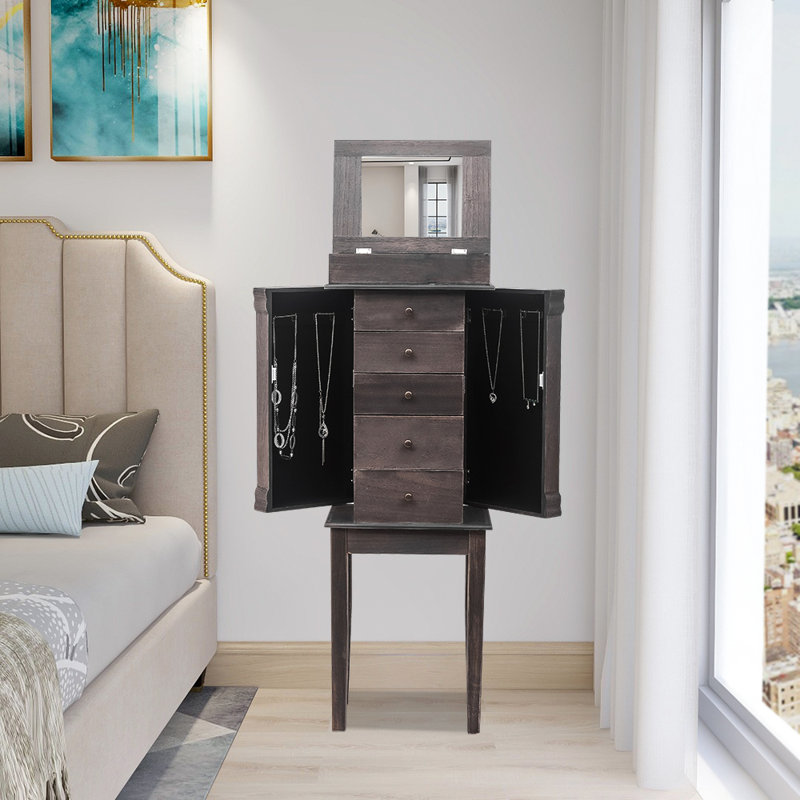 Armoire à bijoux Abbie-Rose, Gris