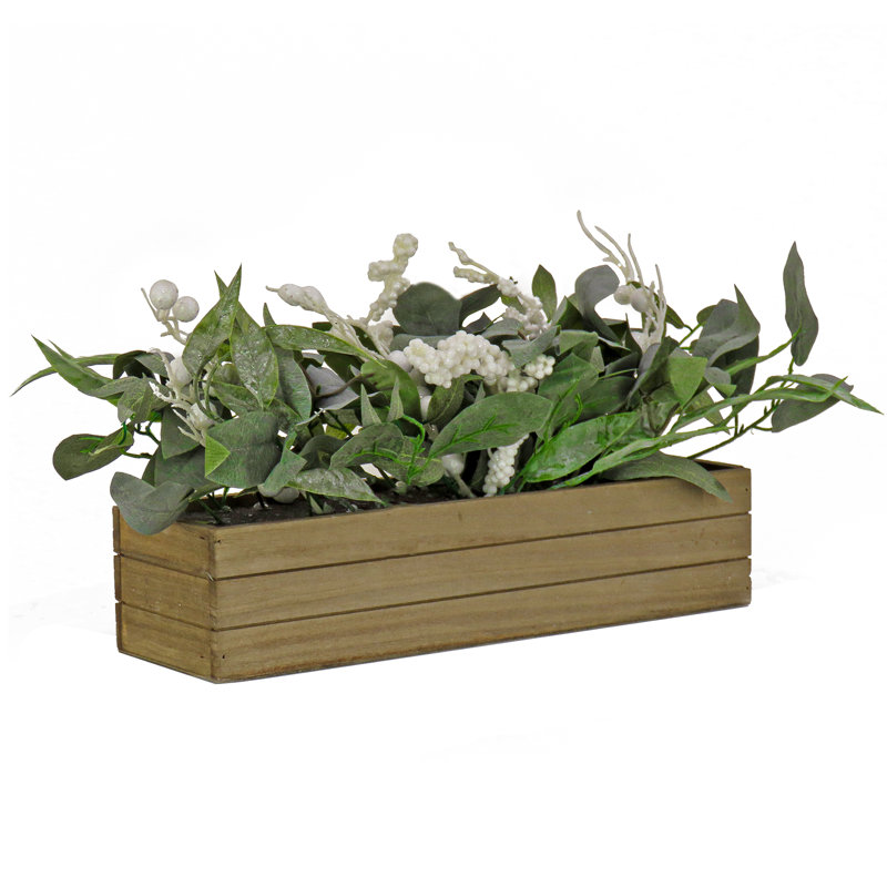 Jardinière de 56 cm avec feuillage de Noël