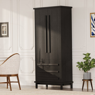Kitchen Pantry Cabinet With Shelves, Wooden Accent Cabinet With 3 Drawers For Kitchen, Dining Room