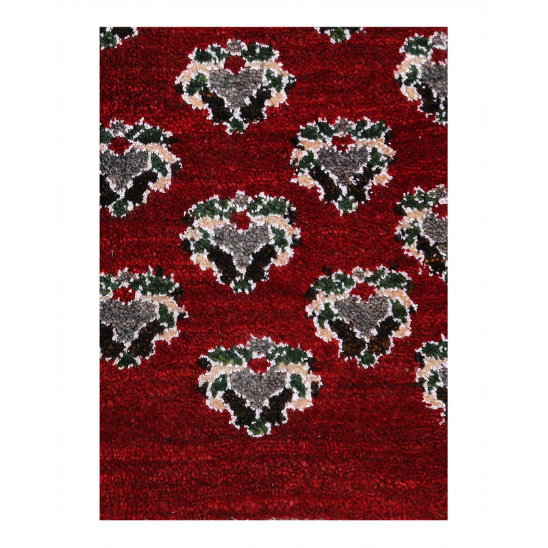 Ivory Hand Knotted Persian gabbeh Rug 2'X 3'