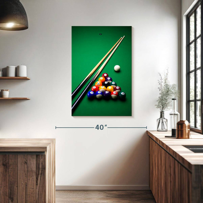 Playing Pool, 39" H x 26" W
