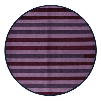 Tapis mauve à rayures horizontales lavable à la machine
