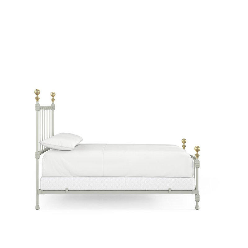 151 Palatial Bed | Complete Arched Foot, Full / Double, Sage Green/Light Gold