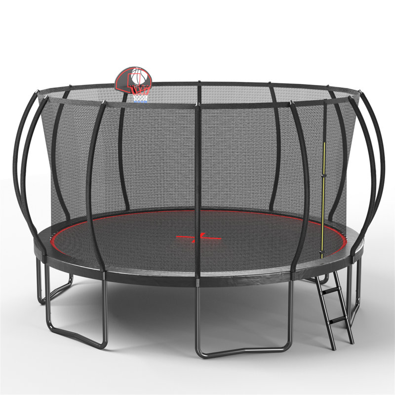 16Ft Trampoline Pumpkin- Black Red