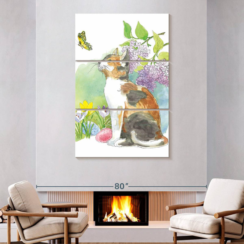 Brampt Easter Kitties II, 74" H x 48" W