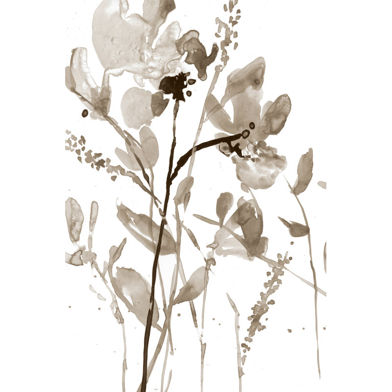 Neutral Floral Overlay II by Jennifer Goldberger - Wrapped Canvas Print, 46cm H x 30cm W x 3.8cm D