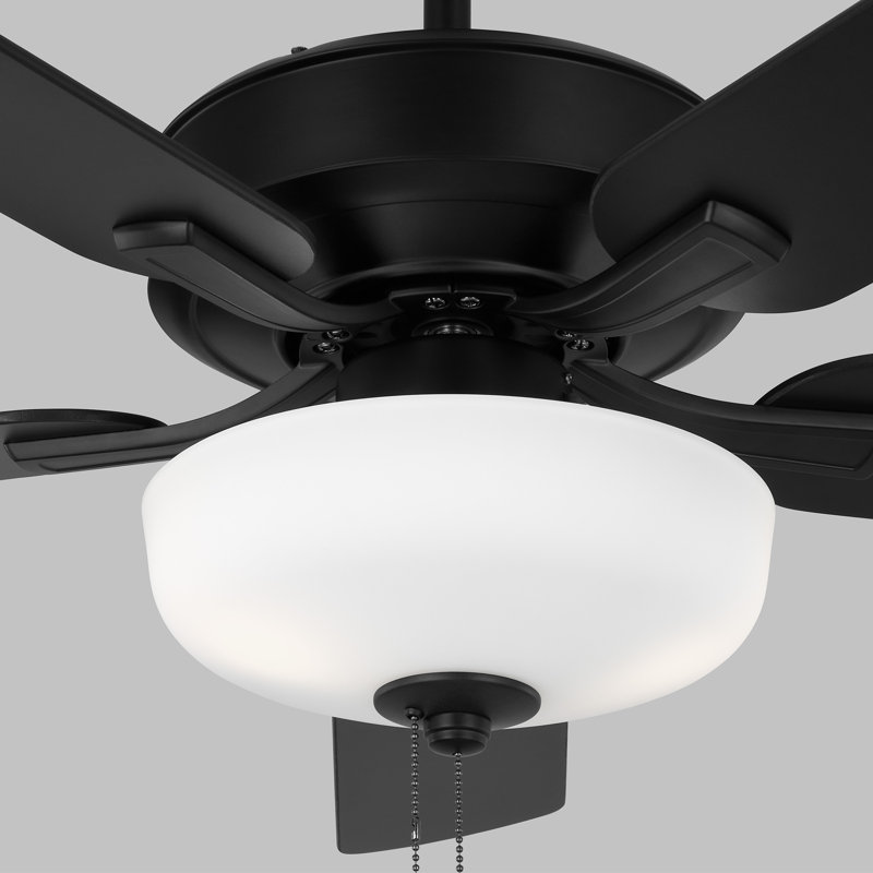 Ventilateur de plafond 52 po, Noir minuit / noyer américain, Nuit noire