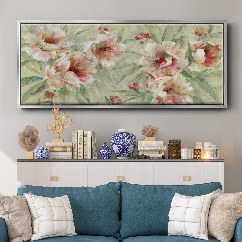 Pivoine plaisir - toile encadrée, H 20 po x l 50 po