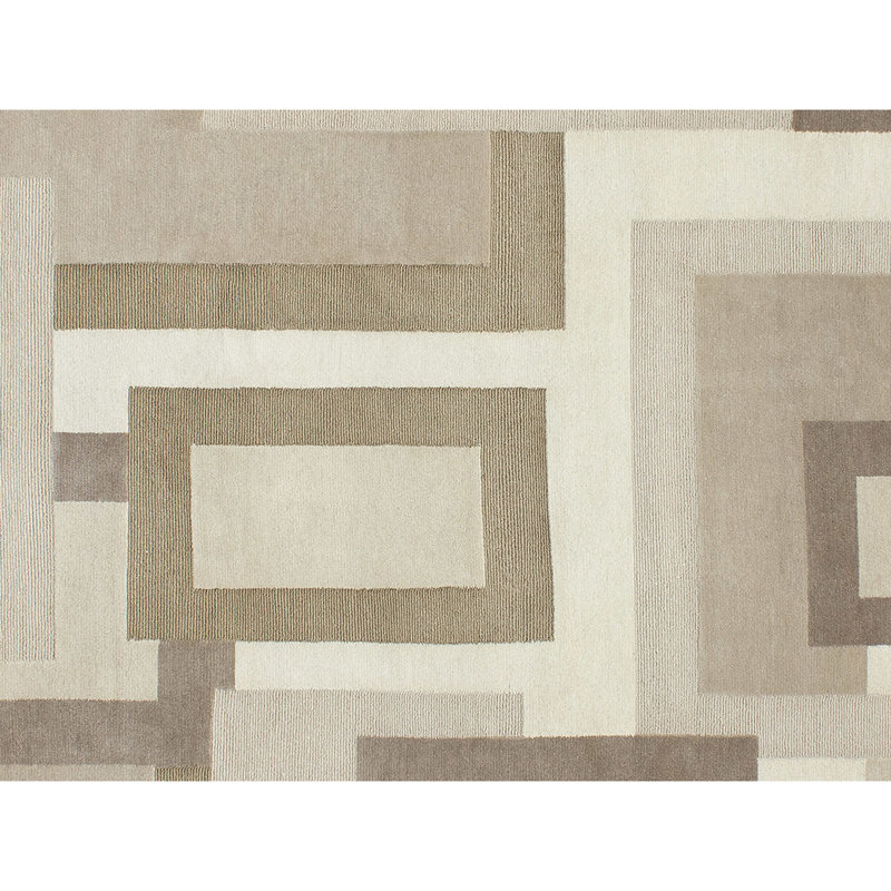Geometric Area Rug in Cream/Brown, Rectangle 8' x 10'