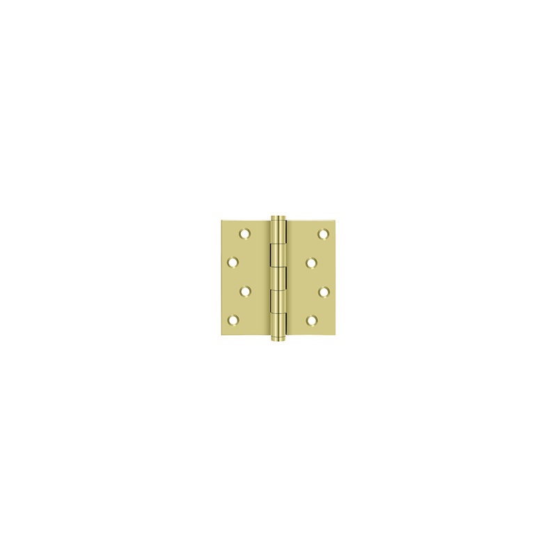 Deltana DSB43-RZ 4" x 4" Square Hinges Residential / Zig-Zag in Polished Brass Pair, Polished Brass