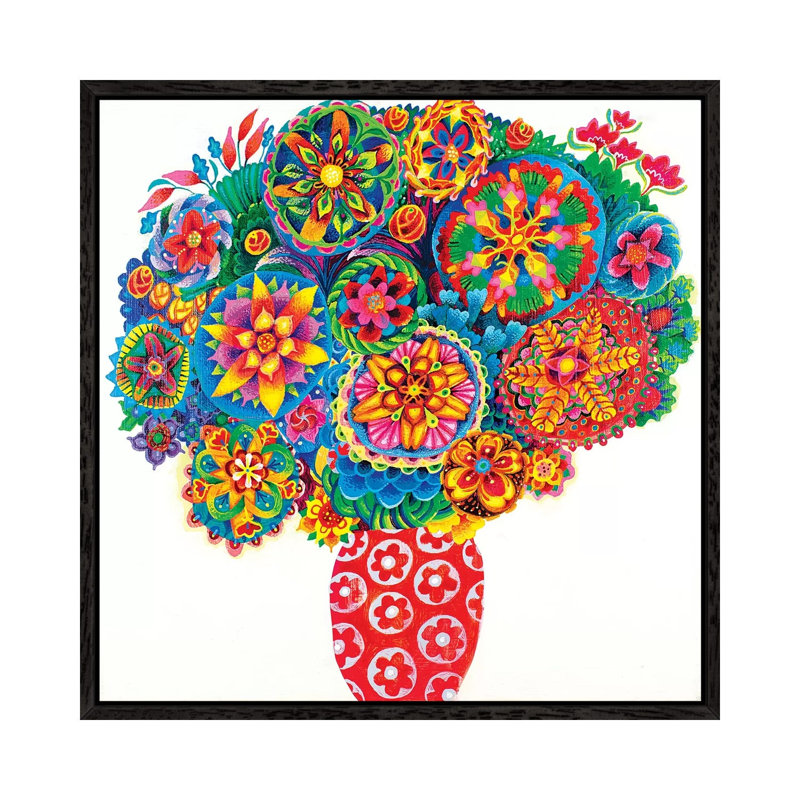 Cause For Celebration by Imogen Skelley - Painting on Canvas, Black Framed, 66.04cm H x 66.04cm W x 3.81cm D