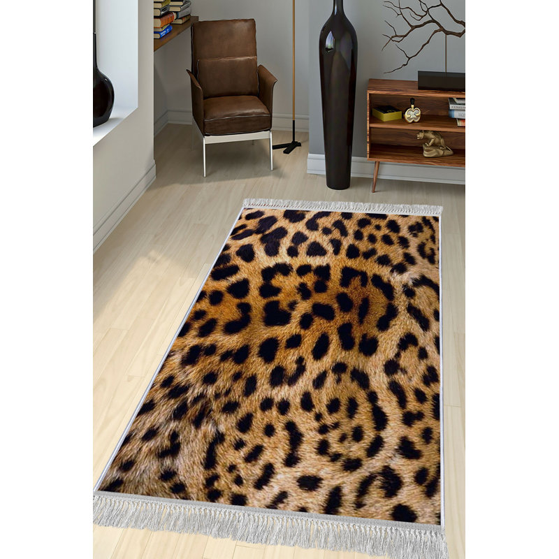 Tapis noir / brun Alarik, Rectangle 3 pi 11 po x 5 pi 11 po