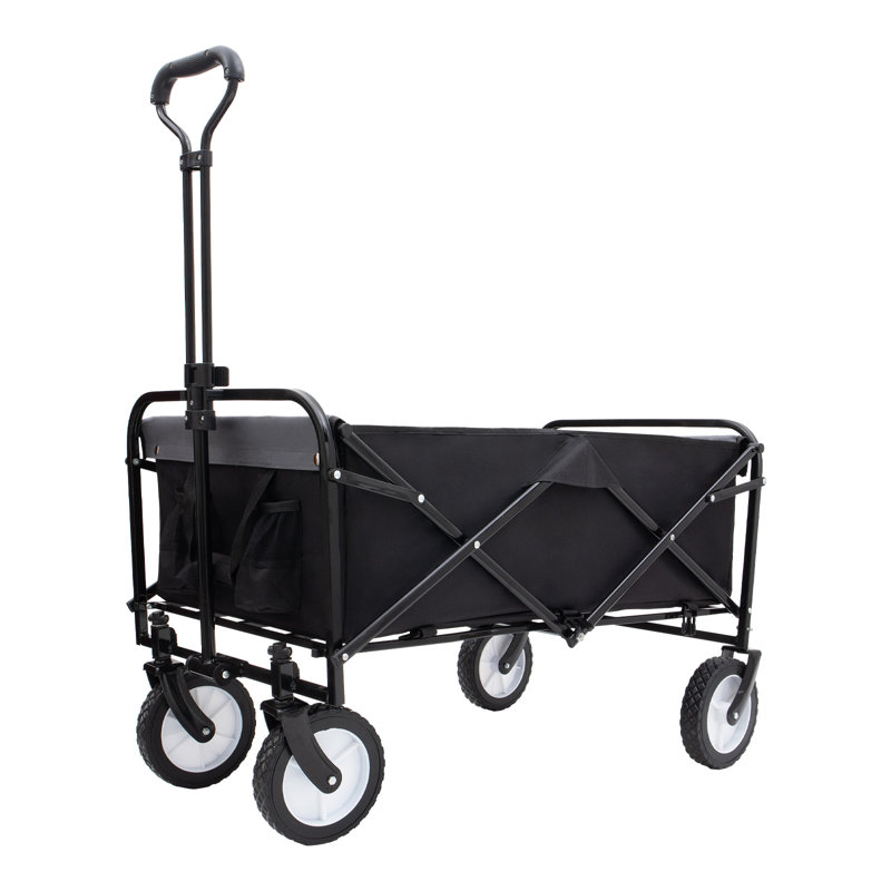Chariot pliable de chariot pliable avec capacité de 360 lb avec système de cerclage et roues tout-terrain pour le camping et le magasinage à la plage