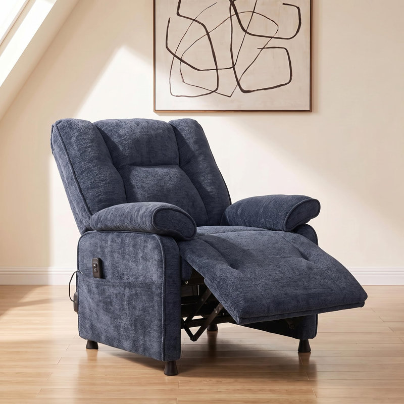 Fauteuil inclinable électrique, ajustement de 90 ° à 160 ° avec télécommande, bleu, Bleu