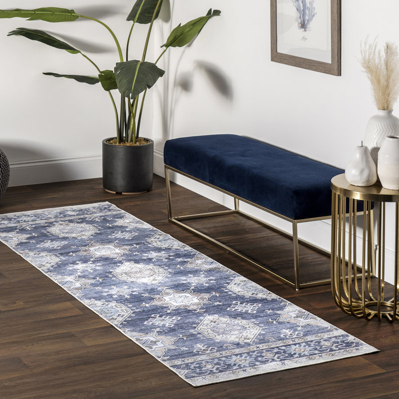 Tapis rétro délavé Finley Finin Finley, Tapis de couloir 2 pi 6 po x 8 pi