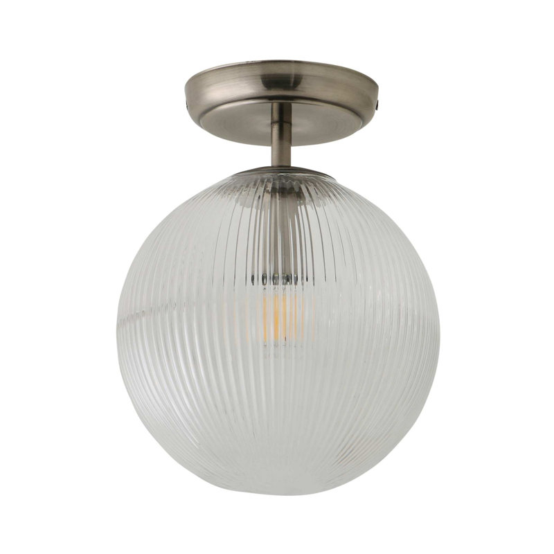 Springlake Glass Semi Flush Mount, Chrome