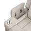 Causeuse en chenille gris clair avec console
