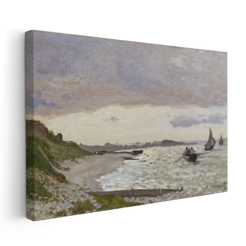 Bord de mer à Sainte-Adresse, 1864, reproduction d'art sur toile, H 12 po x l 18 po