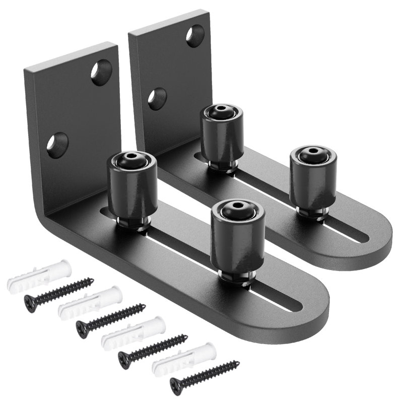 Nouvelle mise à niveau de la porte de grange coulissante, guide de plancher réglable au bas, ensembles de guide de porte de grange