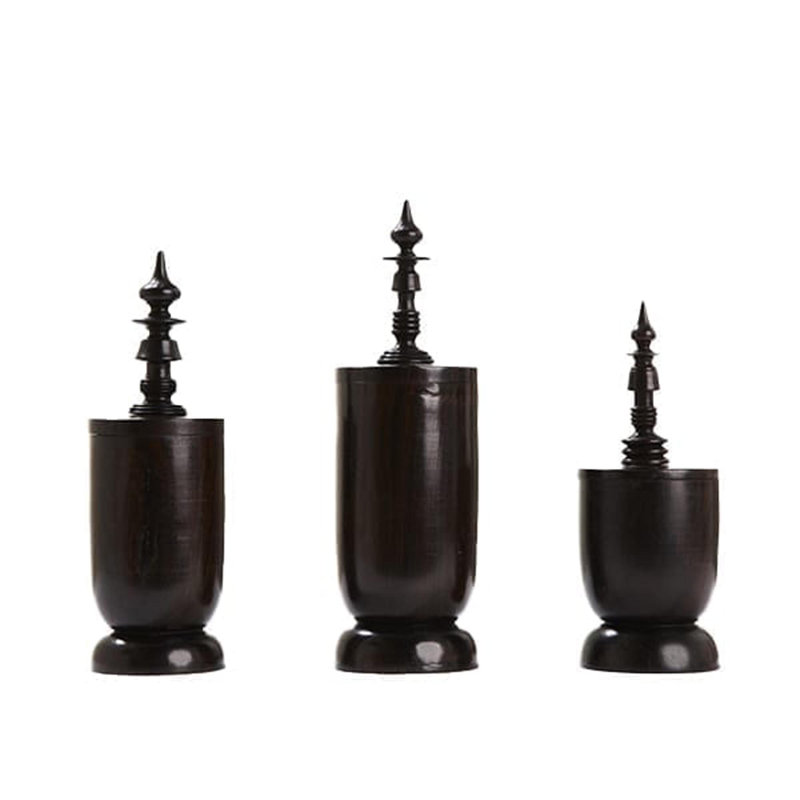 Ebony Wood Collection Wood Jar, 9.5"