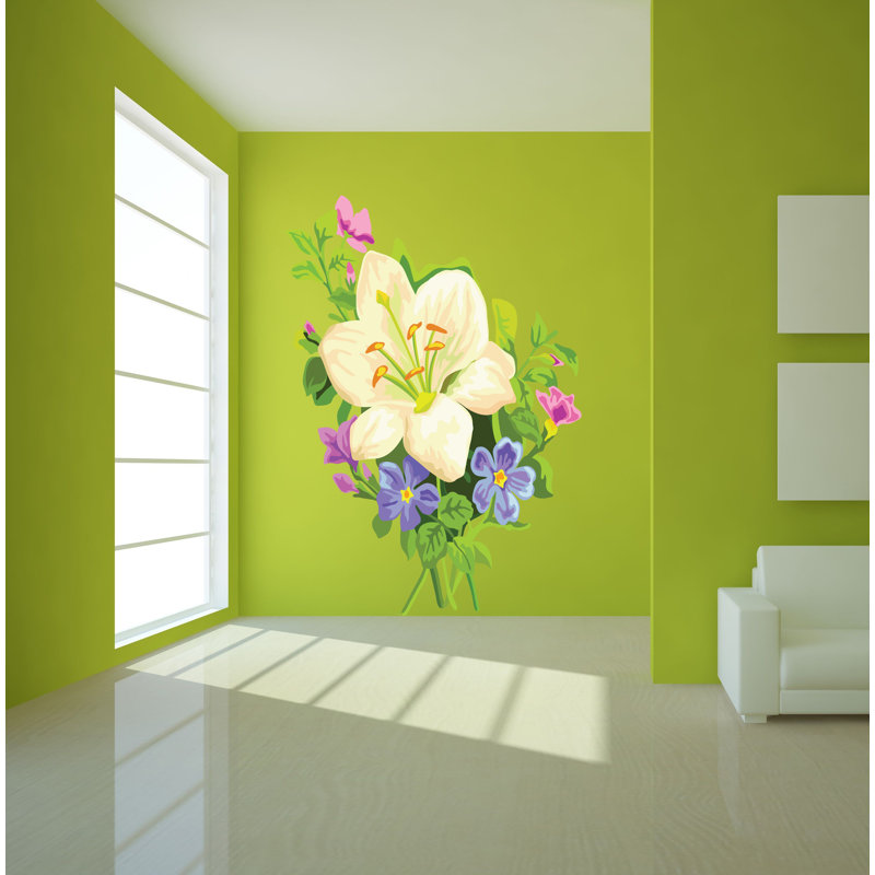 Adhésif décoratif fleurs, H 30 po x l 22 po