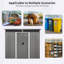 Rangement extérieur en métal 8 pi x 6 pi avec portes coulissantes verrouillables et plaque transparente-121341838