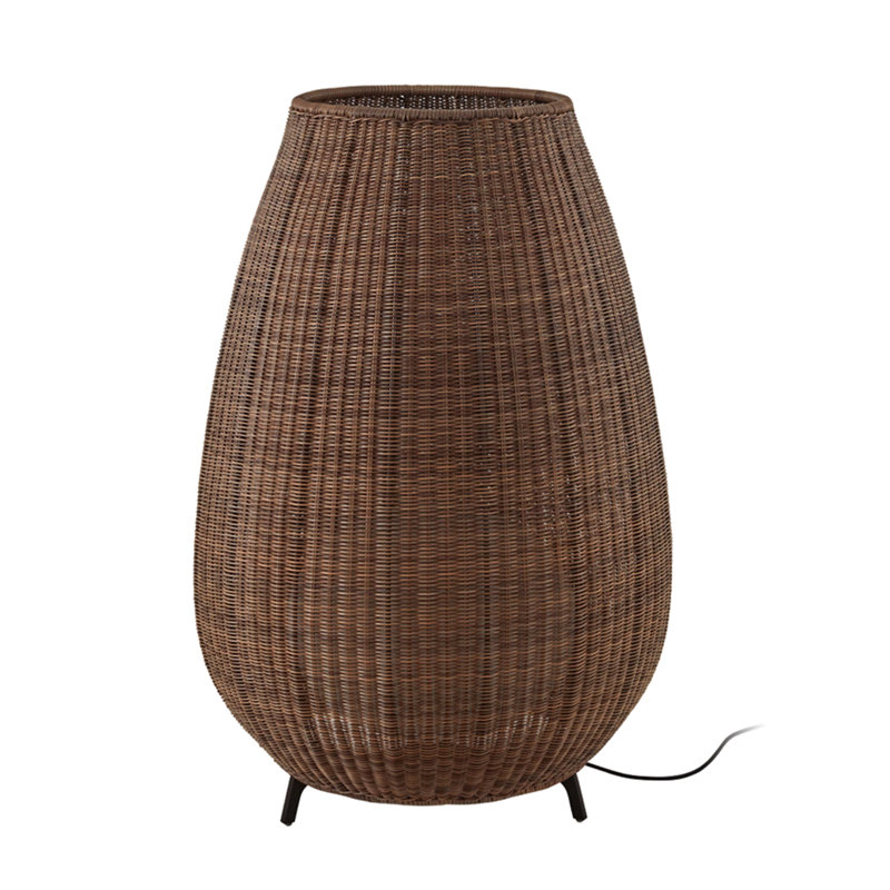 Lampe sur pied Amphora Novelty, Brun rotin, 48.43", Oui