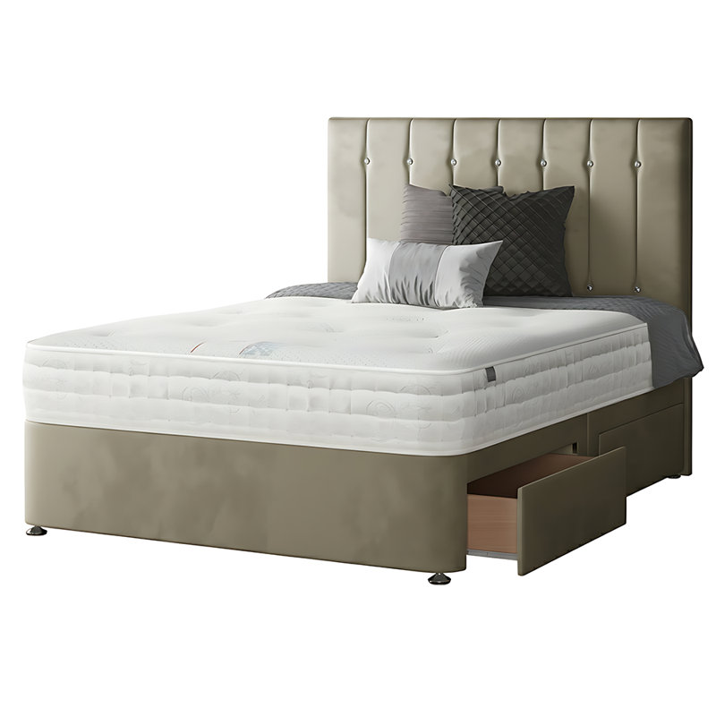 New Fairfield Divan Bed Base, Coffee, Super King (6'), 2 Foot-end Drawers