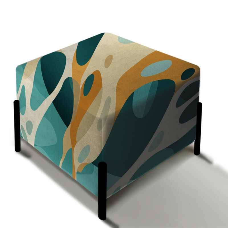 Topaz Giraffe Spots - Repose-pieds carré abstrait