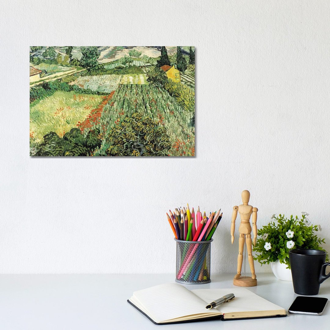 Feld Mit Mohnblumen by Vincent Van Gogh - Wrapped Canvas Painting