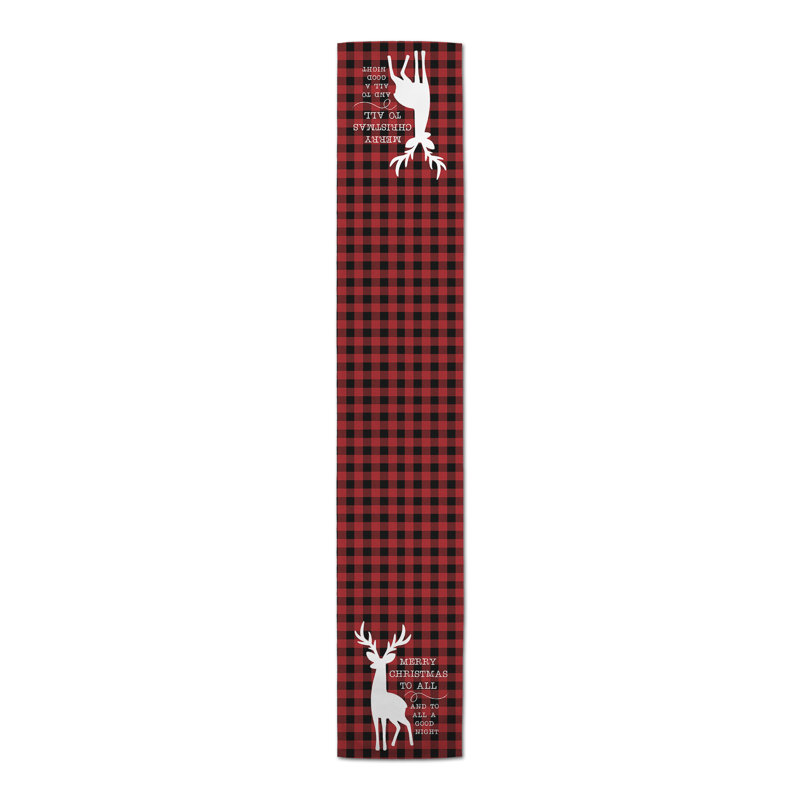 Folki Plaid Christmas Table Runner, 72" x 16"