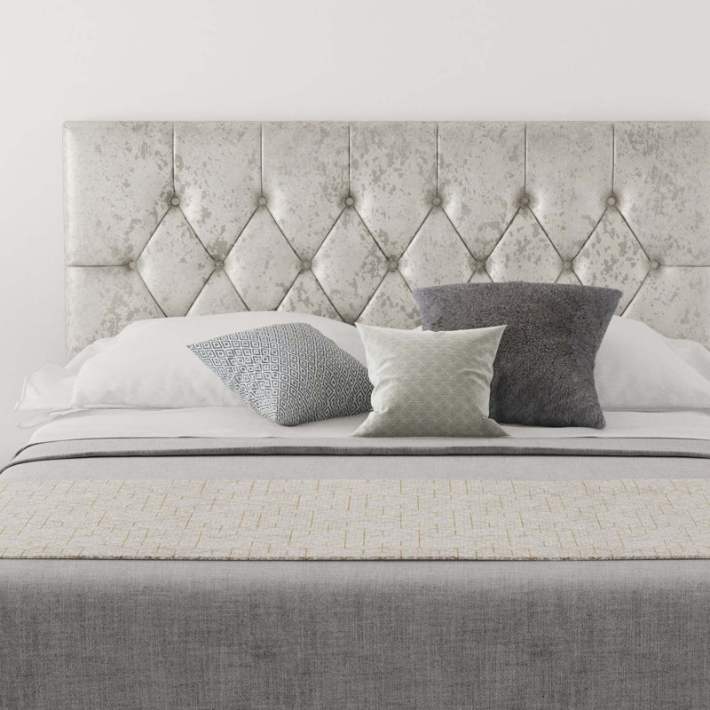 Talcott Upholstered Headboard, Double (4'6), Velvet Pearl