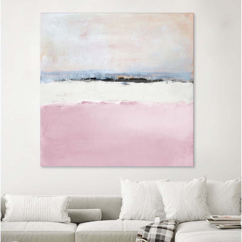 «Pink Sea Abstract» par Lanie Loreth, reproduction d'art sur toile tendue, H 54 po x l 54 po x P 1,5 po