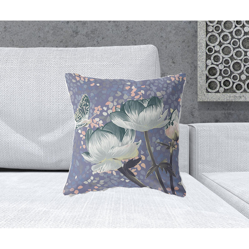 Coussin décoratif 18 po x 18 po Indigo, Bleu / gris