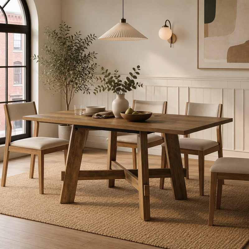 47-Inch Dining Table, Cross Brace Kitchen Table for 4
