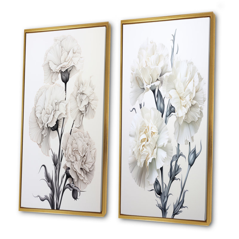 Oeillets monochromes minimalisme - œillets, ensemble de 2, Cadre flottant doré, H 40 po x l 41 po