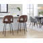 Tabouret de bar contemporain pivotant à hauteur fixe avec repose-pieds rond - ensemble de 2-129454182