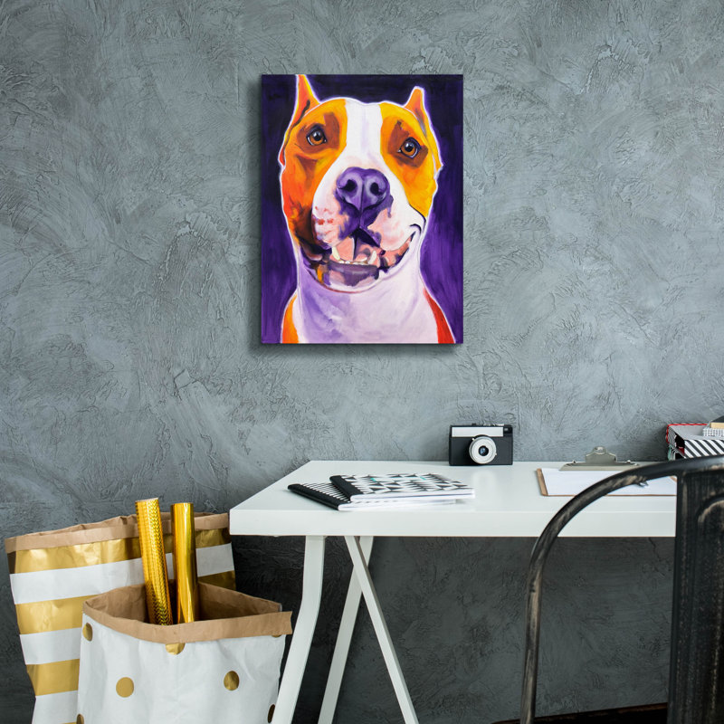 «Pit Bull - Rexy» par Dawg Painter, H 16 po x l 12 po x P 0,75 po