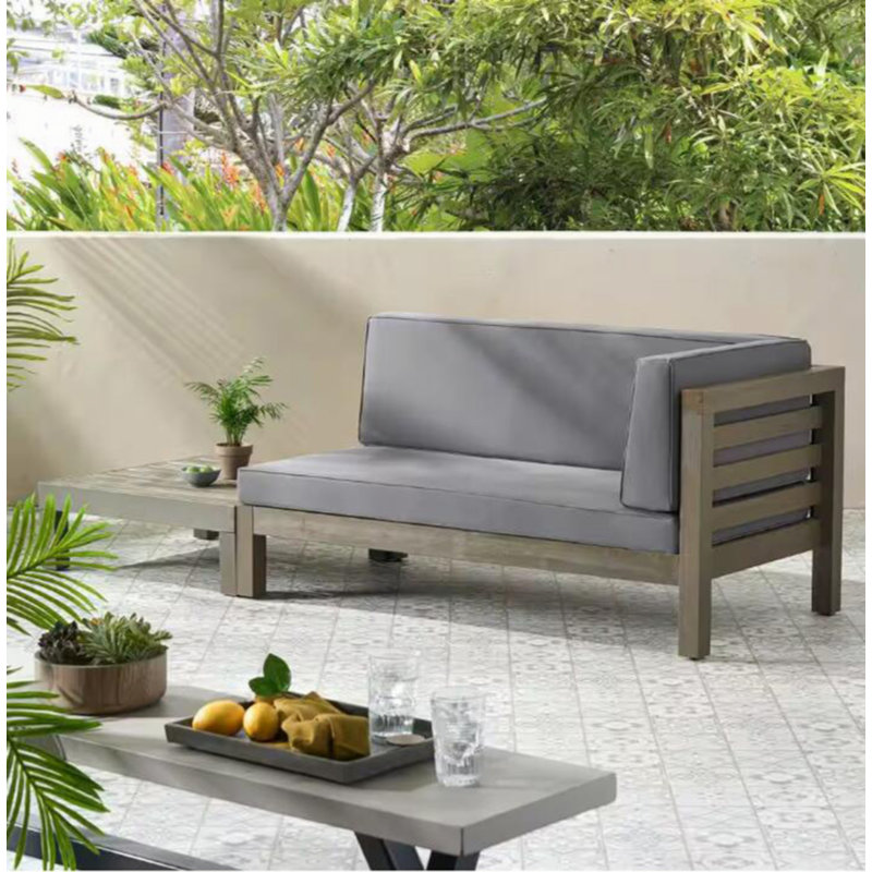 Banc d'extérieur en bois d'acacia Thron, Gris foncé