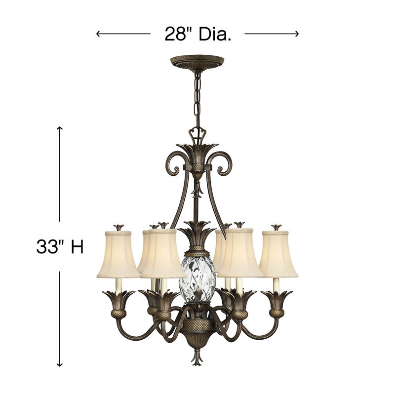 Plantation 7 Light Chandelier, Pearl Bronze