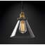 Industrial Pendant Light with Glass Shade Brass Fittings Smokey Grey Clear or Gold-1552667428