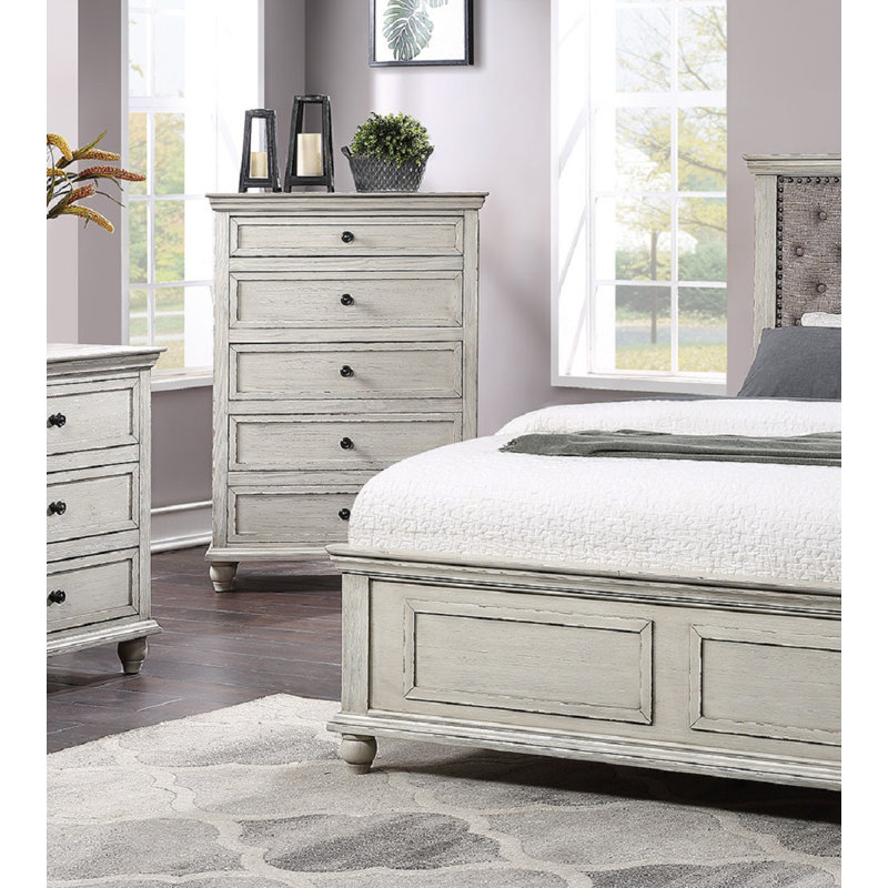 Marotta 35'' W 5 - Drawer Dresser, White
