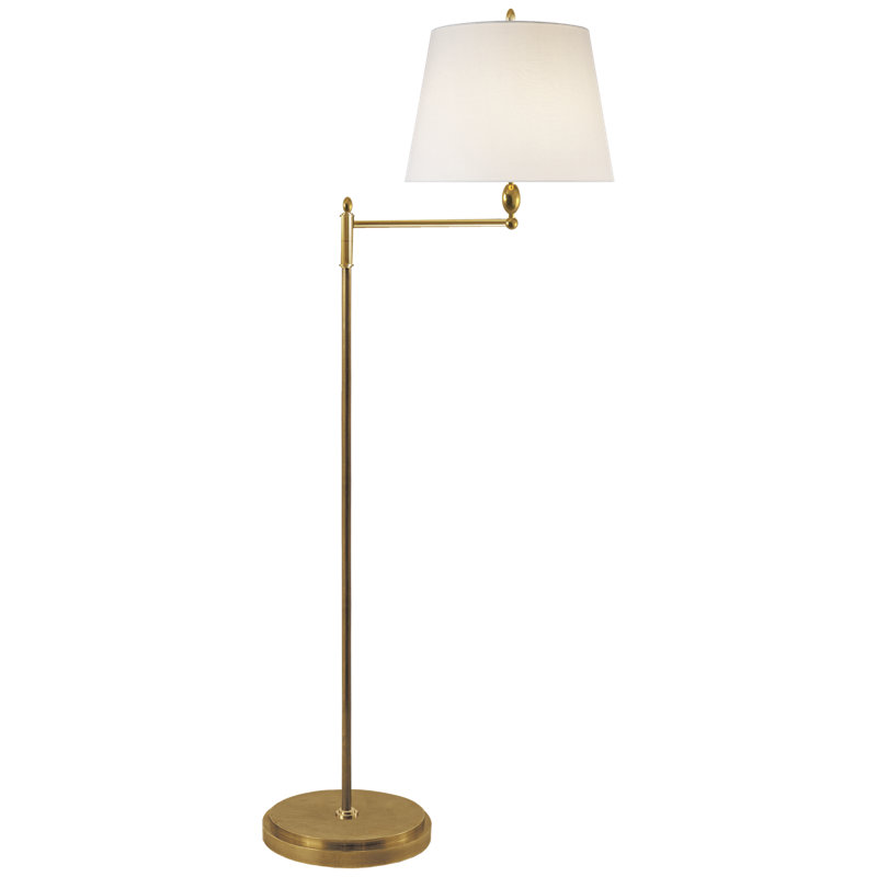 Thomas O'Brien Paulo Floor Light, Hand-Rubbed Antique Brass, Fabric